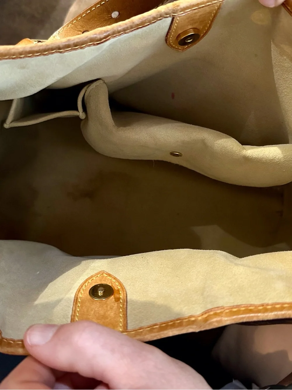 Louis Vuitton Galliera Monogram Canvas Shoulder Bag with Gold Plate Accent
